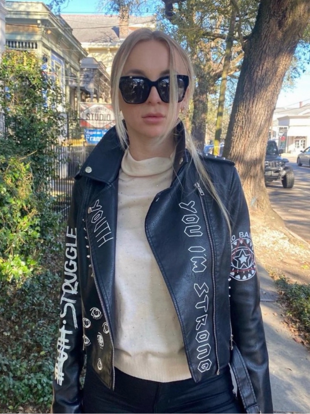 Seen On Yara From 90 day fiancé Dare You Faux Leather Moto Jacket